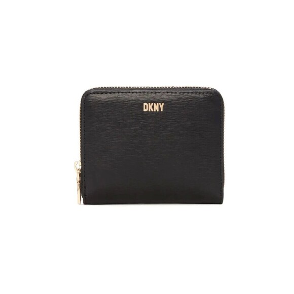 New DKNY Boxed Small Zip Around Wallet Leather Black - Picture 1 of 3